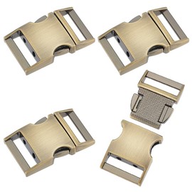 WADORN 4pcs Metal Side Release Buckles, 2.5cm Quick Release Buckle Adjustable Clip Lock Bag Strap Connector DIY Fastener Clasp Hardware for Backpack Strap Luggage Strap Pet Collar