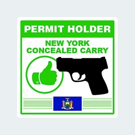 fagraphix New York Concealed Carry Permit Holder Sticker Self Adhesive 2a permited v2 FA Vinyl - 4.00 Wide
