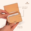 MASSENI Luxury Italian Leather Business Card Holder, Tan Genuine Leather,