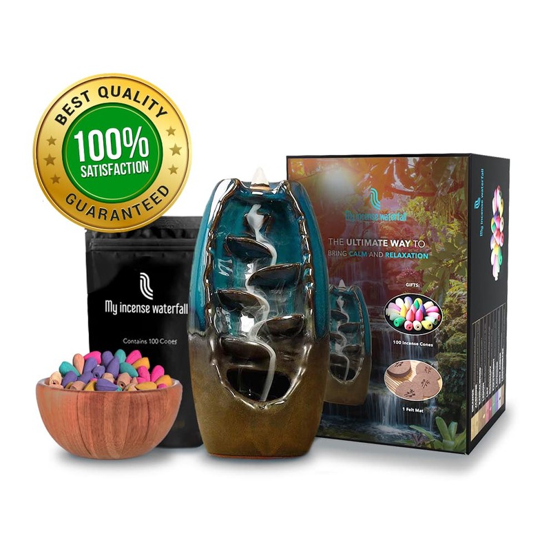 My Incense Waterfall Backflow Incense Burner with 100 Backflow Incense