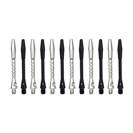 BIPY 12/Pack Dart Shafts in Black and Silver 2BA Metal Accessories Harrow Stems Aluminum Dart Pole Rod in Aluminum with Standard 2BA Thread