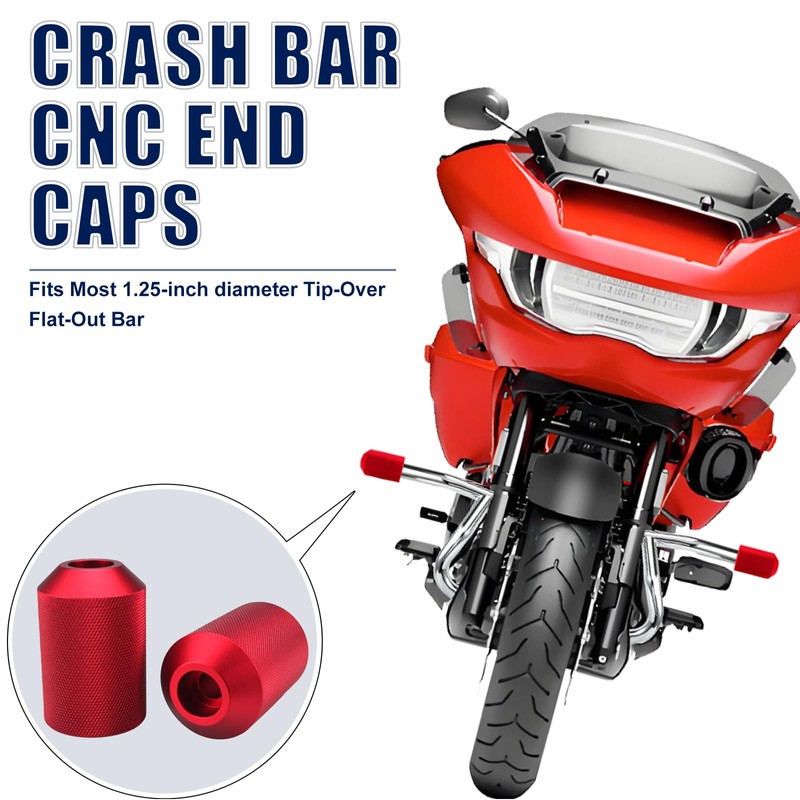 Crash Bar Sliders CNC Decorative End Caps for Harley Touring