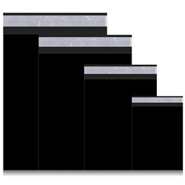 Outus 120 Pcs Poly Mailer Envelope 4 Sizes Shipping Bags Self Sealing Clasp Envelope Self Adhesive Tear Proof Mailing Envelopes (8 x 12 In, 10 x 14 In, 13 x 18 In, 15 x 20 In, Black)