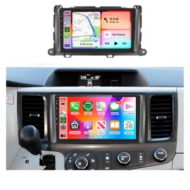 podofo 9 inch Car Radio for Toyota Sienna 2011-2013 with Apple Car Play Android Auto,HD IPS Touch Screen Bluetooth Stereo with GPS WiFi HiFi Audio Free Camera【2G RAM+64G ROM】