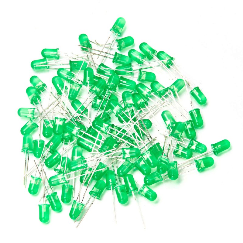 Chanzon 100 pcs 5mm Blinking Green LED Diode Lights 1.5Hz