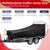 Utility Trailer Cover(with ramp gate),Waterproof Windproof Heavy Duty Black Dump