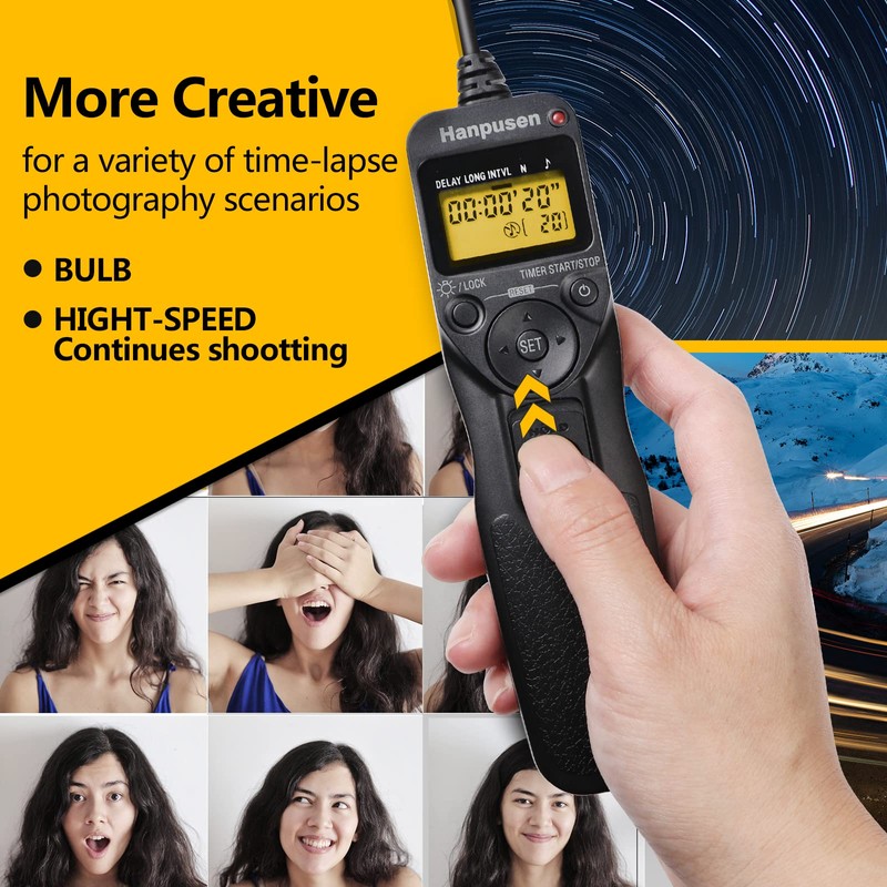 AODELAN Camera Shutter Remote Control, Shutter Timer Remote Release Control