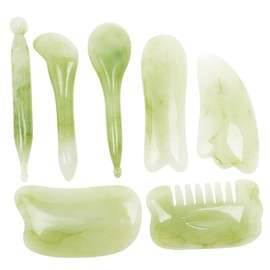 SAFIGLE 7Pcs Body Gua Scraping Board for Facial Massage Mixed Style Guasha Tools for Skin Care Natural Material Safe for All Skin Types