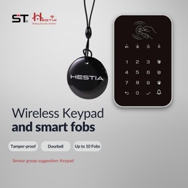 HESTIA Wireless Keypad and RFID Smart Fobs for SAFE-TECH Smart Home Security System, HS-01-WKP