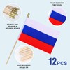 HSQCEZ 12Pcs Small Russia Flags on Wooden Stick Mini Russians