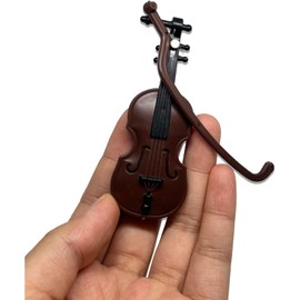 Juroicessry Miniature Violin with Stand, Bow and Case Perfect Mini Musical Instrument for Dollhouse Decoration and Collectors Home Decoration Acoustic Violins