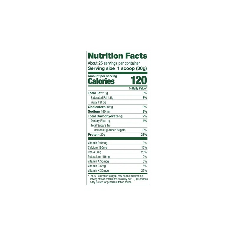 Vega Protein Greens, Vanilla - Plant Based Protein Powder,