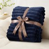 RUIKASI Fleece Throw Blanket for Sofa - Single Fluffy Navy