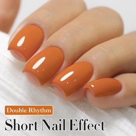 Double Rhythm 15ML Gel Polish Jelly Sheer Pastel Light Milky Color 1 PC 0.53 OZ Bottle UV Nail Polish Art Salon at Home for Women (Deep Ginger Yellow-B-A1448)