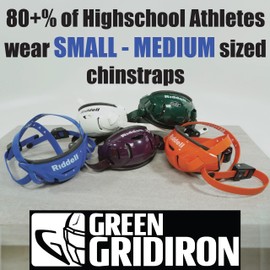 Green Gridiron Riddell SpeedFlex Hard Cup Cam-Loc Chinstrap + US Flag Helmet Decal (Small, Royal Blue)