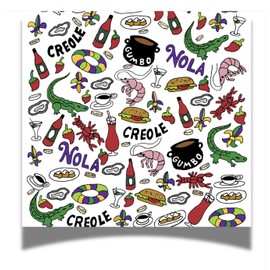 24pc New Orleans Food Theme Cocktail Napkins - Luxuriously Absorbent 3ply Premium Quality Beverage Napkins with Beignets, Poboys, Gumbo, Cajun Foods, Perfect for Parties, Luncheons
