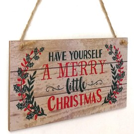 YeahiBaby Christmas Door Decoration Wooden Hanging Door Sign Have Yourself a Merry Christmas 20x10x0.5cm