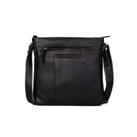 GERMANUS Toni Leather Shoulder Bag for Men and Women Unisex Black, black, Einheitsgröße