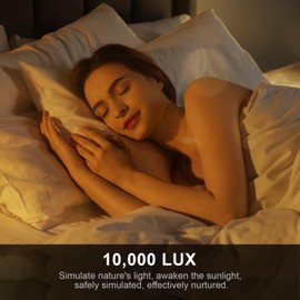 Light Therapy Lamp, LED 10000 Lux Floor Happy Therapy Light, UV-Free Sun Lamp with 5 Brightness & 5 Color Temperatures, 3 Heights for Apartment/Office/Home