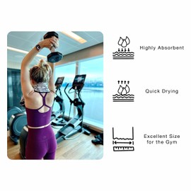 Boondock Co | Premium Microfiber Gym Towel | Towel for Gym, Yoga, Travel, Workout, Backpacking, Beach — Highly Absorbent Quick Dry and Sand Free Fabric (Gym Towel, Hexa)