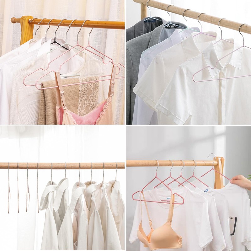 NEXMOOV ハンガー すべらない PVC特殊ラバー加工 100本組 セット 滑り止め あとがつかない 型崩れ防止 洗濯ハンガー