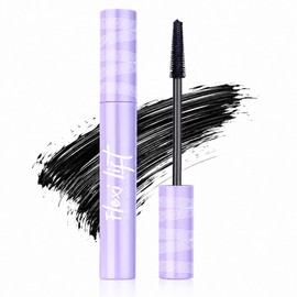 Lengthening & Curling Mascara|Tapered Cone Fiber Brush Creates Lash Extension Effect | Curled & Thick Lashes, Smudge-Proof Long Lasting Tubing Mascara for All Day Wear