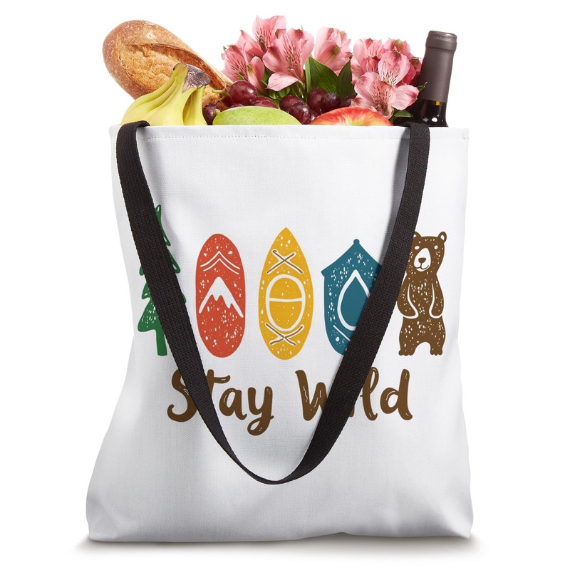 Stay Wild Adventure Nature Camping Tote Bag