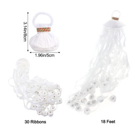 URROMA Throw Streamers for Party, Streamers No Mess for Birthday Wedding Graduation Party Favors Shows (White, 20 pcs)