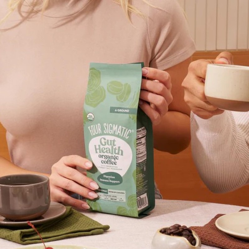 Four Sigmatic Gut Health Organic Ground Coffee | Medium Roast,