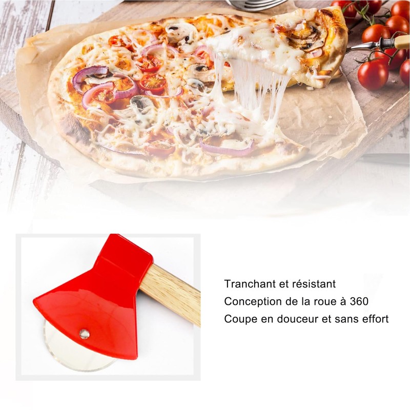 Voarge Pizza Roller, Axe Shaped Pizza Cutter, Pizza Cutter, Hand