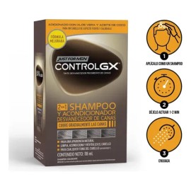 Shampoo y Acondicionador Just for Men, Shampoo 2 en 1, Desvanecedor de Canas Gradual, 118 ml