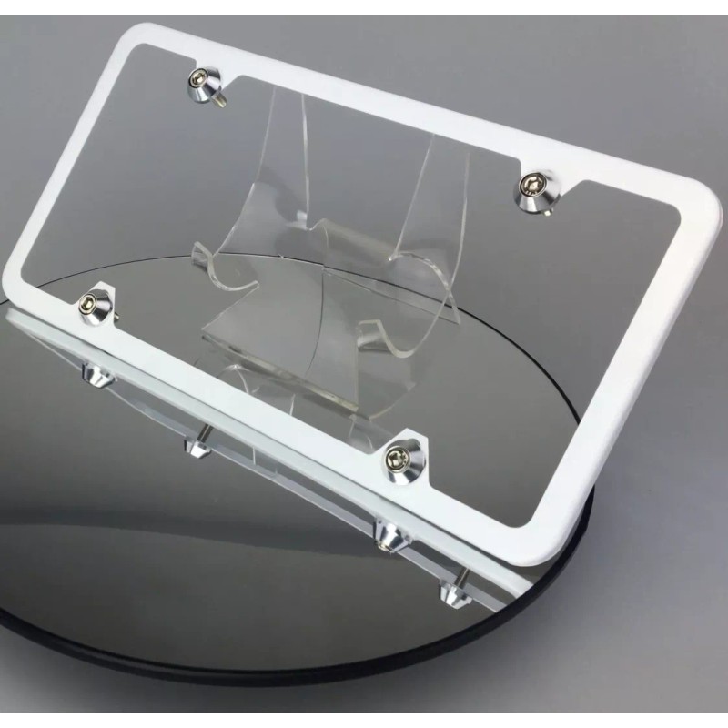 MotorVehicleParts New White License Plate Frame Slim 4 Holes w/