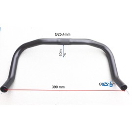 Aluminium Handlebar Bullhorn Handlebar for Fixie / Single Speed 25.4 mm 390 mm Bullhorn Handlebar (Black)