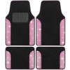 Glitter Bling Car Mats 4-Piece Set, Two-Tone Shiny Carpet Car