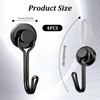 Daryunk 4Pcs Black Magnetic Hooks, with Hooks, 16MM Strong Magnetic