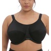 ELOMI Damen Plus Size Sport, Schwarz, 36GG