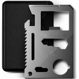 Credit Card 11-in-1 Survival Pocket Tool, Multi Function Portable Outdoor Thickened Stainless Tool, Multipurpose Bottle Opener, Can Opener, Lock pick (1 PCS)