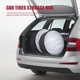 Dasing 4 Pieces Tyre Cover Case Car Spare Wheel Cover Storage Bag Carry Bag Polyester Tyre For Cars Wheel Protection Covers 4 Season