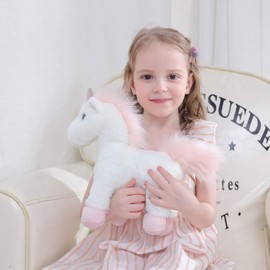 Apricot Lamb Pink Unicorn Stuffed Animals for Kids, Soft Cute Plush Toys for Baby Girl and Boy, Fluffy Pink Unicorn