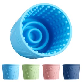 Dog Slow Feeder Lick Bowl, Anxiety Relief Dog Licking Mat Treat Dispenser, Non-Slip Anti-Choking Slow Eating Dog Lick Bowl for Small Medium and Large Breed Dogs, BPA Free Silicone (M-L)