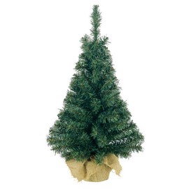 Artificial Green Tree In Jute Bag - 45cm