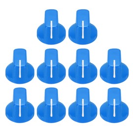 sourcing map 10pcs Blue Guitar Effect Pedal Knob, 9/16" Plastic Insert Electric Guitar Knobs for Amplifier Guitar Bass Volume Control