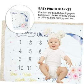 Alipis 1pc Milestone Blanket Baby Blankets Neutral Muslin Swaddles Baby Milestones Baby Swaddle Baby Sleep Blanket Baby Girl Muslin Blanket Baby Girl Blankets Newborn Polyester Props Moon