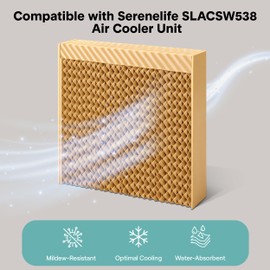 SereneLife Air Cooler Filter Set, Evaporative Cooling Pads for Portable Air Cooler, High-Performance Water Absorbent Filters (2-Side and 1-Back Filter Set), Compatible with SLACSW538