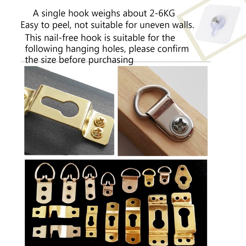 20PCS 8mmAdhesive Hanging Nails Wall Hook Hanger, Wall Hangers Without