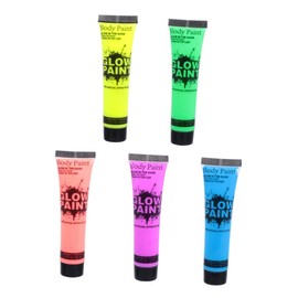 Mikinona Body Paint Set Fluorescent Pigments White Face Paint Washable Glow-in-the-dark