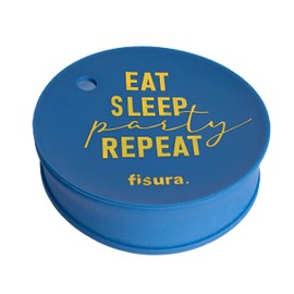 Fisura – Original drink cover. pack reusable drink spiking prevention made of silicone. Washable drink protection cup with Straw hole. An Ideal Gift for party (Eat, sleep, Blue, 1 unit)