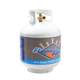 Flame King YSN-201 20 Pound Steel Propane Tank Cylinder With Type 1 Overflow Protection Device Valve, Great For Grills And BBQs , White