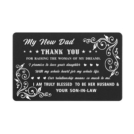 Richesele New Dad Wedding Gifts - Engraved Wallet Card for Birde's Dad from Groom - Gifts to Father-In-Law from Groom On Wedding Day
