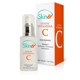 Skinër Serum Vitamina C + Vitamina E + Ácido Hialurónico, Aclarante de manchas y Antioxidante de 40 ml